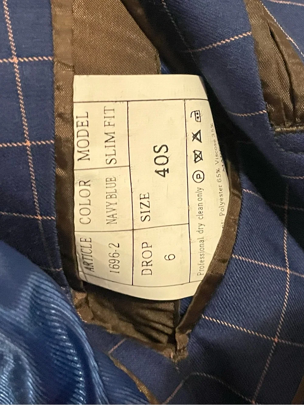 Macy's Blue Windowpane Blazer with White Grid